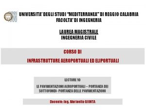 UNIVERSITA DEGLI STUDI MEDITERRANEA DI REGGIO CALABRIA FACOLTA