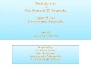 Study Material For M A Semester II Geography