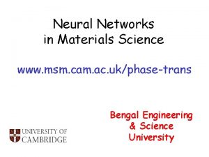 Neural Networks in Materials Science www msm cam