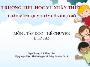 TRNG TIU HC V XU N THIU CHO