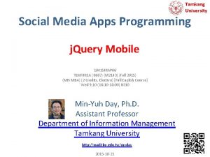 Tamkang University Social Media Apps Programming j Query