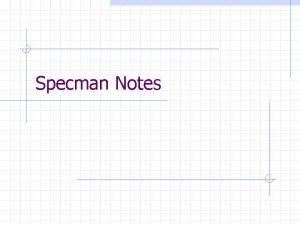 Specman Notes Specman Elite From Verisity http www