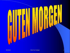 982021 Prof Dr Robert 1 GRUNDKURS II Westintegration