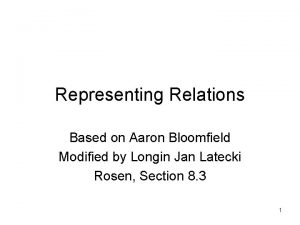 Representing Relations Based on Aaron Bloomfield Modified by