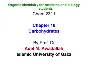 Organic chemistry for medicine and biology students Chem