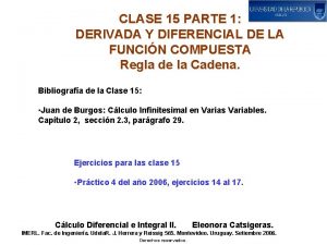 CLASE 15 PARTE 1 DERIVADA Y DIFERENCIAL DE