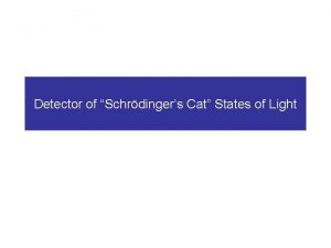 Detector of Schrdingers Cat States of Light Detector
