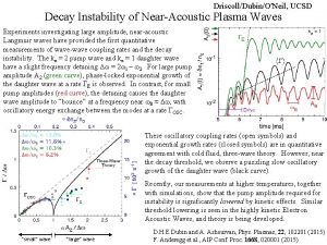 DriscollDubinONeil UCSD Decay Instability of NearAcoustic Plasma Waves