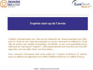 Trophe startup de lanne Trophe rcompensant une Startup