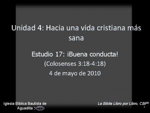 Unidad 4 Hacia una vida cristiana ms sana