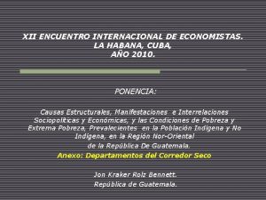XII ENCUENTRO INTERNACIONAL DE ECONOMISTAS LA HABANA CUBA