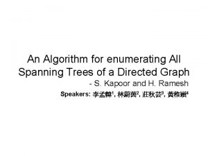 An Algorithm for enumerating All Spanning Trees of