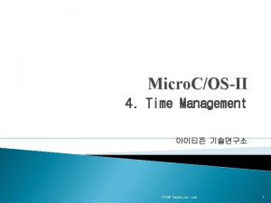 Micro COSII 4 Time Management ITISN Technical Lab