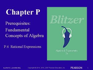 Chapter P Prerequisites Fundamental Concepts of Algebra P