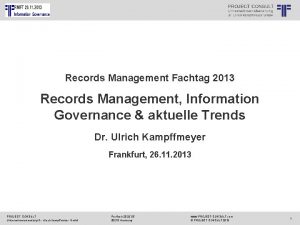 PROJECT CONSULT Unternehmensberatung Dr Ulrich Kampffmeyer Gmb H