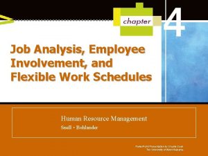 Job Analysis Employee Involvement and Flexible Work Schedules