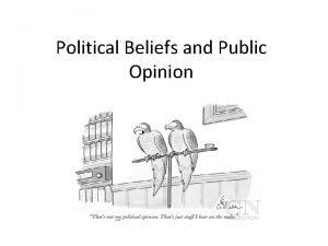 Political Beliefs and Public Opinion Political efficacy The