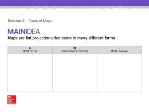 Section 2 Types of Maps are flat projections