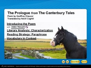 The Prologue from The Canterbury Tales Poem by