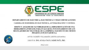 DEPARTAMENTO DE ELCTRICA ELECTRNICA Y TELECOMUNICACIONES CARRERA DE