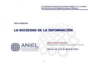 II Seminario Nacional de Gestin Pblica TIC y