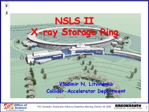 NSLS II Xray Storage Ring Vladimir N Litvinenko