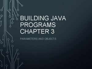 BUILDING JAVA PROGRAMS CHAPTER 3 PARAMETERS AND OBJECTS