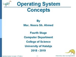 Operating System Concepts By Msc Noora Sh Ahmed