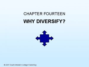 CHAPTER FOURTEEN WHY DIVERSIFY 2001 SouthWestern College Publishing