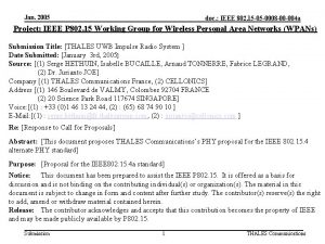 Jan 2005 doc IEEE 802 15 05 0008