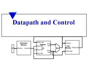 Datapath and Control Instruction Memory PC Address Instruction