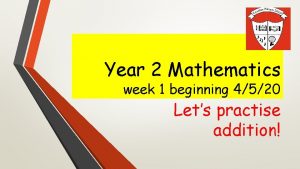 Year 2 Mathematics week 1 beginning 4520 Lets