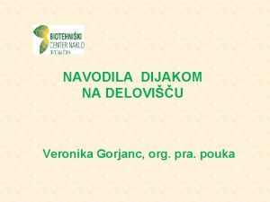 NAVODILA DIJAKOM NA DELOVIU Veronika Gorjanc org pra