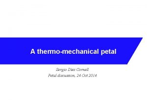 A thermomechanical petal Sergio Dez Cornell Petal discussion