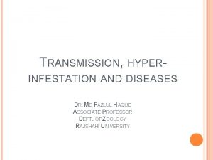 TRANSMISSION HYPERINFESTATION AND DISEASES DR MD FAZLUL HAQUE