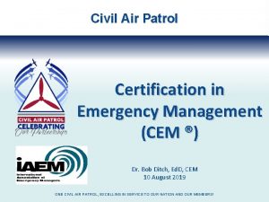 Civil Air Patrol Certification in Emergency Management CEM