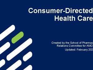 ConsumerDirected Health Care Created by the School of