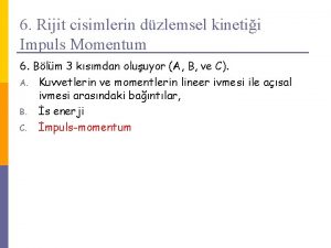 6 Rijit cisimlerin dzlemsel kinetii Impuls Momentum 6