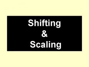 Shifting Scaling Shifting and Scaling functions Activity 1