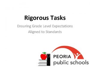 Rigorous Tasks Ensuring Grade Level Expectations Aligned to