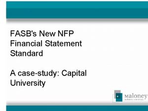 FASBs New NFP Financial Statement Standard A casestudy