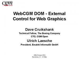 Web CGM DOM External Control for Web Graphics