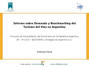 Informe sobre Demanda y Benchmarking del Turismo del