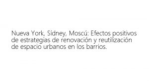 Nueva York Sdney Mosc Efectos positivos de estrategias