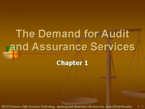 The Demand for Audit and Assurance Services Chapter