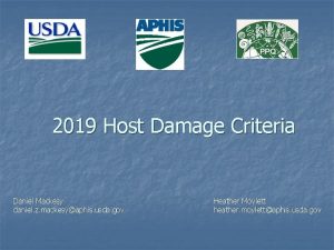 2019 Host Damage Criteria Daniel Mackesy daniel z