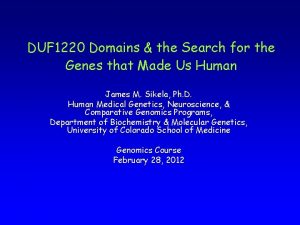 DUF 1220 Domains the Search for the Genes