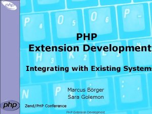 PHP Extension Development Integrating with Existing Systems Marcus