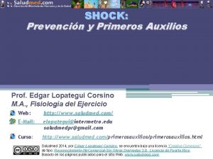 SHOCK Prevencin y Primeros Auxilios Prof Edgar Lopategui