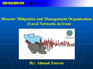 Disaster Mitigation and Management Organization Local Networks in